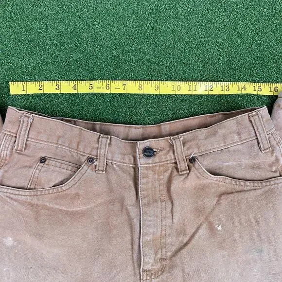 Vintage Dickies Brown Canvas Duck Painter Carpenter Pants Sz 31" - Picture 3 of 5